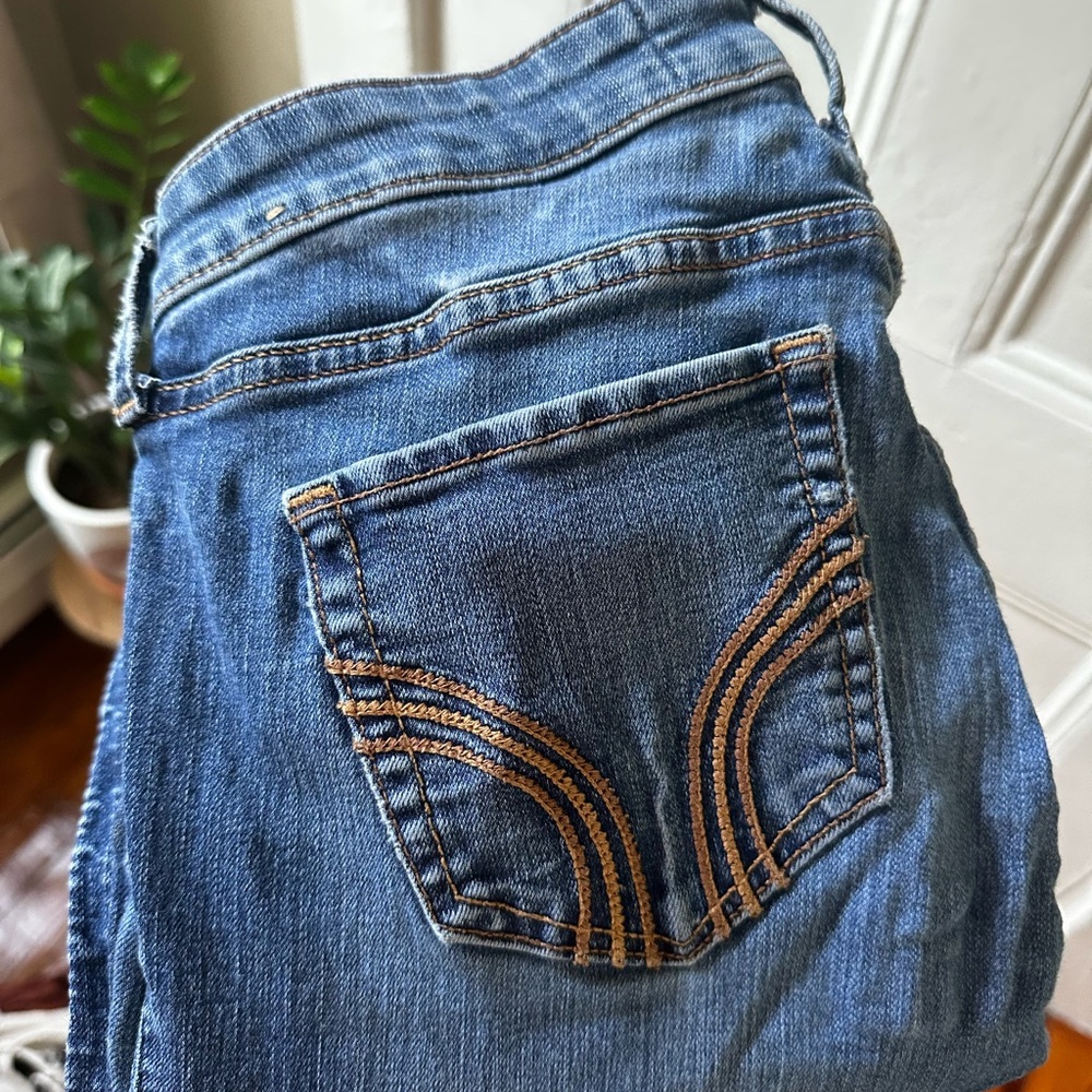 Hollister Blue Jeans with Embroidered Back